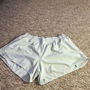 Seafoam Lululemon Hotty Hot shorts 2.5 inch, Size 14 Tall, Worn, No inside tag.